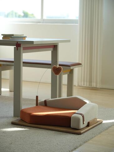 Auto Care Cat Sofa Bed, Solid Wood cat Sofa. Inspired by The Geometric Impressionist Painter Mondrian, The Combination of Building Block Gameplay Provides Cats with a Comfortable Experience (Iceberg) in Saudi Arabia