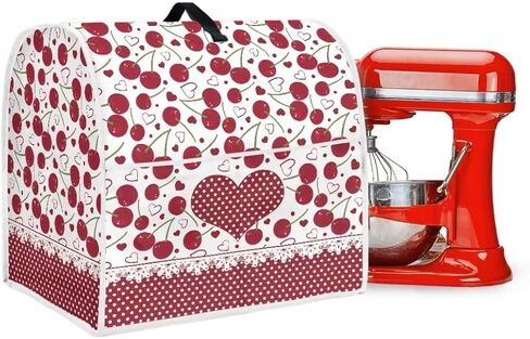 Cherry Kitchen Aid Mixer Cover Stand Mixer Cover Compatible 4.5-5 Quart(14.9"H x10.8"W x14.5"L) Lace Printing Mixers Kitchen Aid Mixer Accessories With Pockets in Saudi Arabia