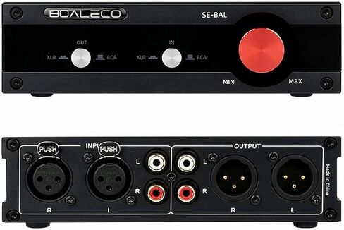 HiFi 2-IN-2-OUT XLR Balanced/RCA Converter Audio Selector Splitter Box Fully Balanced Passive Preamp XLR to RCA Switch with Volume Controller, Black in Saudi Arabia