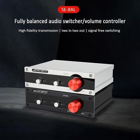 HiFi 2-IN-2-OUT XLR Balanced/RCA Converter Audio Selector Splitter Box Fully Balanced Passive Preamp XLR to RCA Switch with Volume Controller, Black in Saudi Arabia