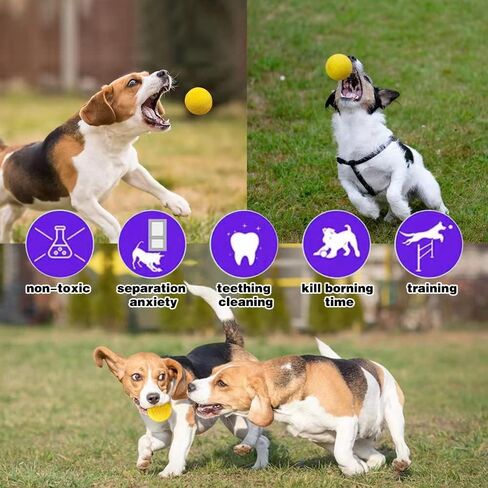 通用 Tough Dog Ball,Large Dog Balls for Aggressive chewers,Indestructible Tennis Ball for Medium Dog,Floating on Water Interactive Dog Toys Ball,Herding Ball for Dog(3.55in) 2pcs in Saudi Arabia