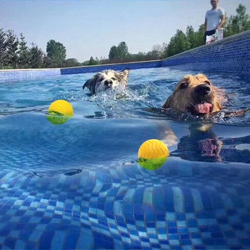 通用 Tough Dog Ball,Large Dog Balls for Aggressive chewers,Indestructible Tennis Ball for Medium Dog,Floating on Water Interactive Dog Toys Ball,Herding Ball for Dog(3.55in) 2pcs in Saudi Arabia