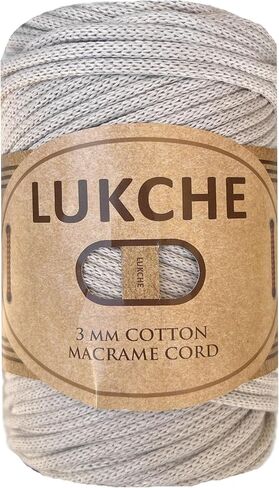 Braided Macrame Cord 3mm x 93yards (279 Feet), Cotton Macrame Cord, Colored Rope, Macrame Yarn, Colored Craft Rope for Wall Hanging, Plant Hangers, Crafts, for Knitting (White 3mm) 1 in Kuwait