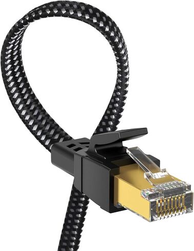 Cat 8 Ethernet Cable 6 ft 5 Pack Multi Color, Nylon Braided High Speed Heavy Duty Network LAN Patch Cord, 40Gbps 2000Mhz RJ45 Flat Internet Cable Shielded in Wall, Indoor&Outdoor for Modem/Router/PC in Saudi Arabia