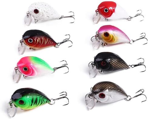 Jerkbait العائمة الطعم الثابت 8PCS البلاستيك Crankbait محاكاة الصيد السحر الصيد الطعم مع هوك العائمة الطعم الثابت المتذبذب إغراء صيد السمك in Saudi Arabia