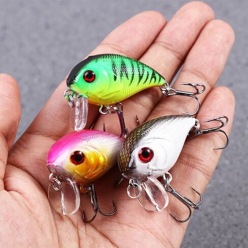 Jerkbait العائمة الطعم الثابت 8PCS البلاستيك Crankbait محاكاة الصيد السحر الصيد الطعم مع هوك العائمة الطعم الثابت المتذبذب إغراء صيد السمك in Saudi Arabia