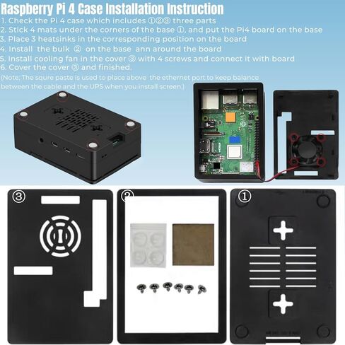 مجموعة Vemico Raspberry Pi 4 Model B سعة 8 جيجابايت مع لوحة ذاكرة وصول عشوائي Pi4 سعة 8 جيجابايت وبطاقة وقارئات سعة 64 جيجابايت وكابل 4K Micro HD وكابل إيثرنت ومصدر طاقة 5V3A مع حافظة تشغيل/إيقاف Pi 4 مع مبددات حرارة لمروحة التبريد in Kuwait