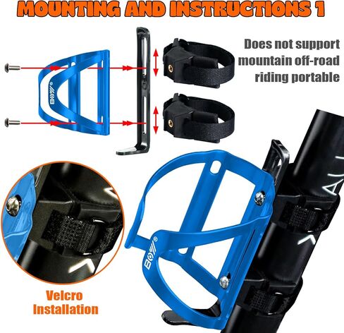 Bicycle Bottle Holder & Cup Holder Mount for Adults & Kids, with 2 Pack + No Screw + Velcro + Adjustable Strap + Aluminum Alloy + Lightweight + Portable for Mountain Bike Accessories in Saudi Arabia