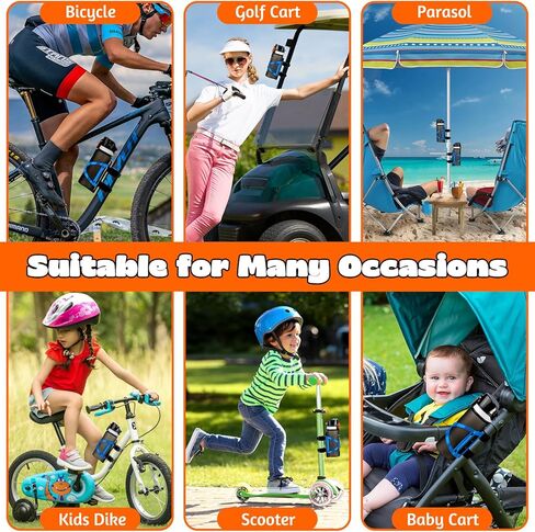 Bicycle Bottle Holder & Cup Holder Mount for Adults & Kids, with 2 Pack + No Screw + Velcro + Adjustable Strap + Aluminum Alloy + Lightweight + Portable for Mountain Bike Accessories in Saudi Arabia
