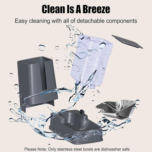 مجموعة موزع مياه أوتوماتيكي للقطط وموزع مياه للقطط مع أوعية من الفولاذ المقاوم للصدأ، وحدة تغذية للكلاب بالجاذبية للكلاب الأليفة الصغيرة والمتوسطة والكبيرة والقطط الصغيرة، سعة 1 جالون × 2 in Kuwait