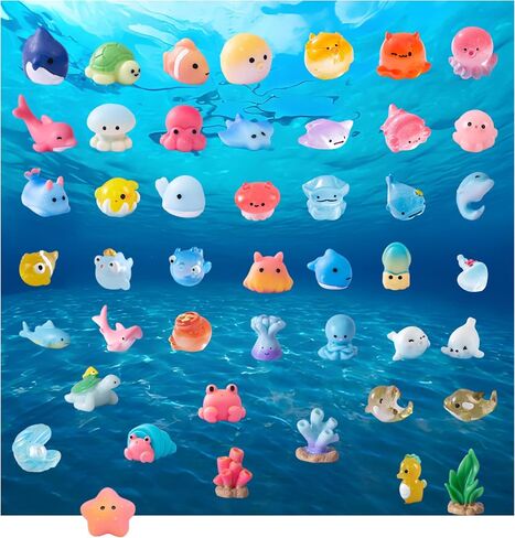 Resin Animals Variety Pack 100 PCS Mini Ocean Animals Figures Ornaments Mini Animals Figures to Hide for DIY Fish Tank Accessories Micro Landscape Aquarium in Saudi Arabia