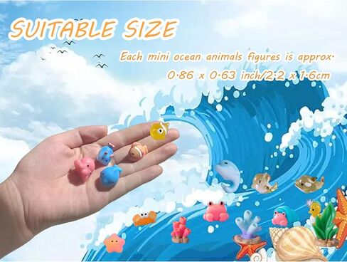Resin Animals Variety Pack 100 PCS Mini Ocean Animals Figures Ornaments Mini Animals Figures to Hide for DIY Fish Tank Accessories Micro Landscape Aquarium in Saudi Arabia