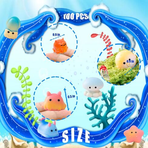 Resin Animals Variety Pack 100 PCS Mini Ocean Animals Figures Ornaments Mini Animals Figures to Hide for DIY Fish Tank Accessories Micro Landscape Aquarium in Saudi Arabia