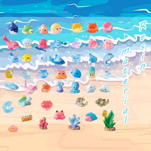 Resin Animals Variety Pack 100 PCS Mini Ocean Animals Figures Ornaments Mini Animals Figures to Hide for DIY Fish Tank Accessories Micro Landscape Aquarium in Saudi Arabia