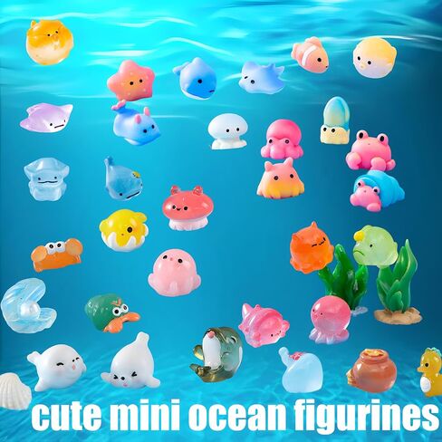 Resin Animals Variety Pack 100 PCS Mini Ocean Animals Figures Ornaments Mini Animals Figures to Hide for DIY Fish Tank Accessories Micro Landscape Aquarium in Saudi Arabia