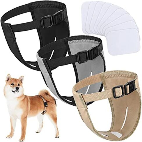 Dog Reusable Diapers Female,Reusable Doggy Diapers with Adjustable, Dog Underwear Diaper for Female Dogs in Heat.(Grey L) in Saudi Arabia