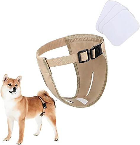 Dog Reusable Diapers Female,Reusable Doggy Diapers with Adjustable, Dog Underwear Diaper for Female Dogs in Heat.(Grey L) in Saudi Arabia