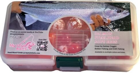 Fishing Beads Artificial Round Float Fishing Eggs for Steelhead Salmon Trout New Various Sizes and Colors Sizes Range from 10mm to 20mm 75 Plus Beads in Every Box. in Saudi Arabia