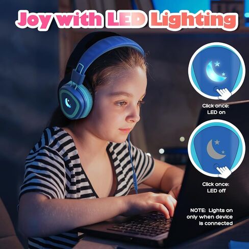 USB Type C Kids Headphones with MIC,Type C Wired School Headphones with Volume Limiter 85/94dB,Over-Ear Headphones,Boys&Gilrs Headphones Compatible with Samsung/iPhone/iPad for Travel/School/Tablet in Kuwait
