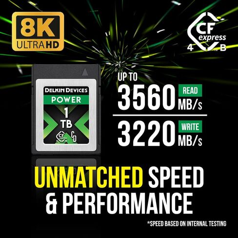 Delkin 1TB CFexpress Type B 4.0 Memory Card for Digital Cameras | Ideal for Express Transfer of Images and Videos for Storage | 1TB Memory Card Storage in Saudi Arabia