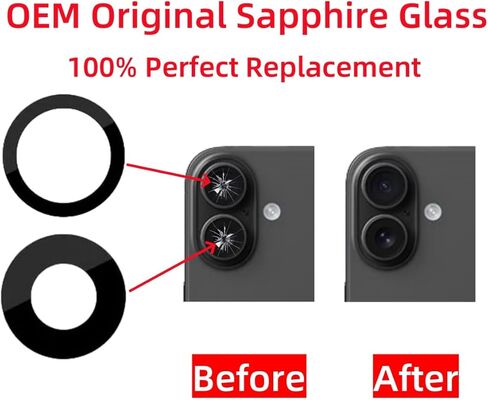 3pcs OEM Original Back Rear Camera Glass Lens Replacement for iPhone 16 Pro A 3294 and for iPhone 16 Pro Max A3297 with Adhesive Preinstalled and Repair Tools Kit (iPhone 16 Pro/16 Pro Max) in Kuwait