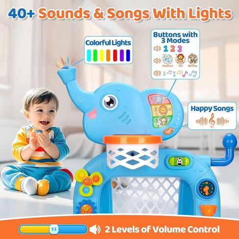 KIZZYEA Toys for 1 2 3 Year Old Boys Girls, Toddler Basketball Hoop & Soccer Goal Sports Toy, Interactive Musical Toys, Montessori Toys, Christmas Birthday Gifts for Baby Kids Age 12-18 Months, Pink in Saudi Arabia