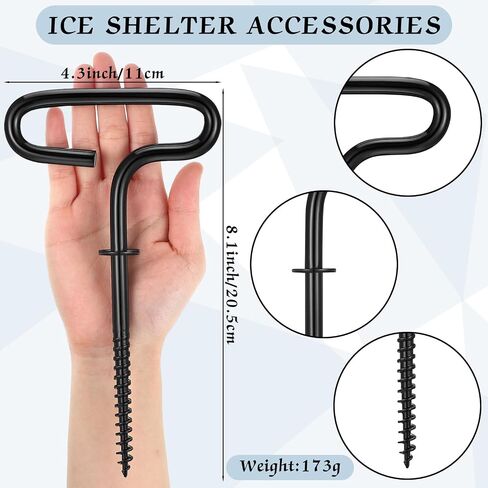 10 Pcs Ice Fishing Shelter Anchor Ice Shanty Anchor Kit Outdoor Camping Tent Threaded Tent Peg Spiral Accessories Ice House Auger Drill for Setting up Ice Fishing Winter Fishing Tent in Saudi Arabia