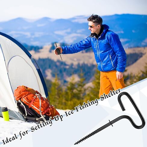 10 Pcs Ice Fishing Shelter Anchor Ice Shanty Anchor Kit Outdoor Camping Tent Threaded Tent Peg Spiral Accessories Ice House Auger Drill for Setting up Ice Fishing Winter Fishing Tent in Saudi Arabia