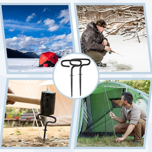 10 Pcs Ice Fishing Shelter Anchor Ice Shanty Anchor Kit Outdoor Camping Tent Threaded Tent Peg Spiral Accessories Ice House Auger Drill for Setting up Ice Fishing Winter Fishing Tent in Saudi Arabia