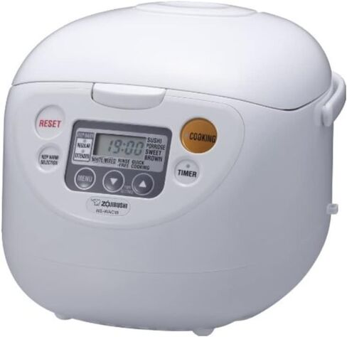 Zojirushi NS-WAC18-WD 10 أكواب (غير مطبوخة) جهاز طهي الأرز ميكوم وحزمة التدفئة مع حاوية الأرز (2 قطعة) in Kuwait
