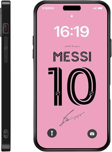 حافظة ZERMU لهاتف iPhone 16، Mess%i Inter Soccer Miam-i #10 حافظة عصرية حماية كاملة من السيليكون الناعم TPU ممتص للصدمات حافظة هاتف لهاتف iPhone 16 6.1 بوصة in Kuwait