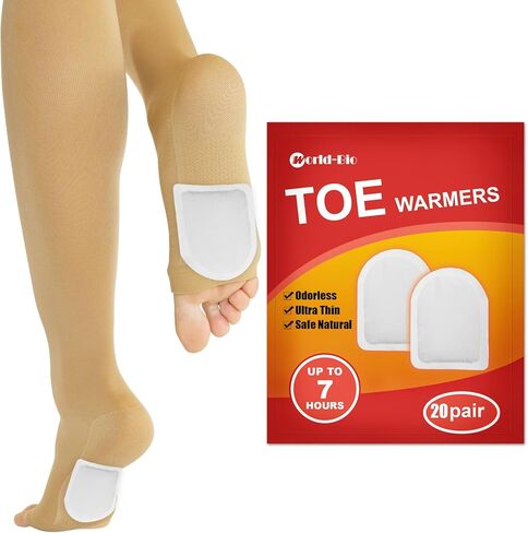 MR.ICE Toe Warmers Foot Warmers for Shoes - 20 Pairs Toe Warmers for Feet - Disposable Toe Warmers Heating Pad with Adhesive Backing - Air Activated Heat Pads for Boots - Up to 8 Hours of Heat in Kuwait