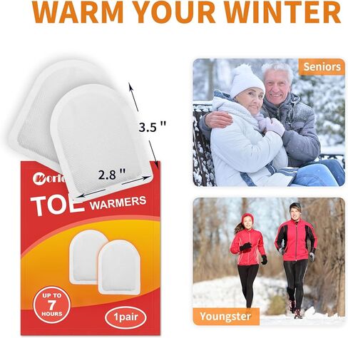 MR.ICE Toe Warmers Foot Warmers for Shoes - 20 Pairs Toe Warmers for Feet - Disposable Toe Warmers Heating Pad with Adhesive Backing - Air Activated Heat Pads for Boots - Up to 8 Hours of Heat in Kuwait