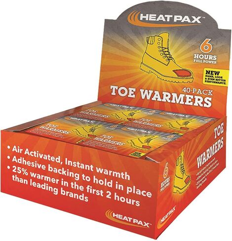OccuNomix 1106-40D Heat Pax Toe Warmers, Air Activated, Instant Warmth, Odorless, Adhesive Backing, 25% Warmer in The First 2 Hours Than Leading Brands, UL Tested, Display of 40 (1 Pair Per Pack) in Kuwait
