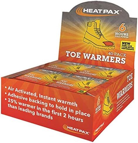 OccuNomix 1106-40D Heat Pax Toe Warmers, Air Activated, Instant Warmth, Odorless, Adhesive Backing, 25% Warmer in The First 2 Hours Than Leading Brands, UL Tested, Display of 40 (1 Pair Per Pack) in Kuwait