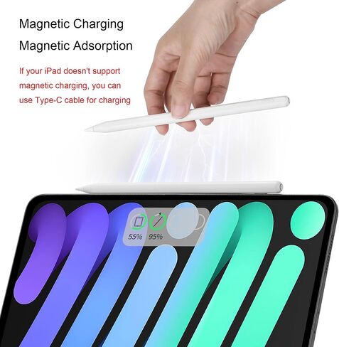 Stylus Pen for iPad Apple Pencil with USB-C & Magnetic Wireless Charging for iPad Pro 12.9/11/13 inch M4, iPad Air M2/5/4/3 Gen, iPad Mini 7/6/5, iPad 10/9/8/7/6th Gen, Tilt Sensitivity Palm Rejection in Saudi Arabia