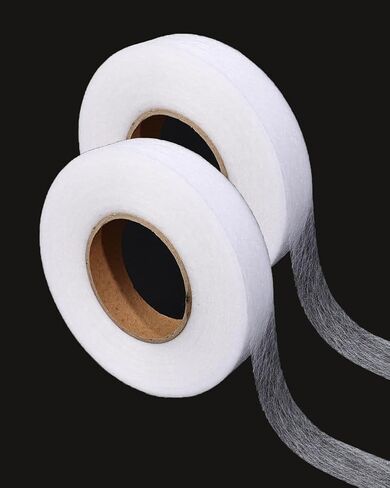 140 Yards 3/4 Inch Hemming Tape, Black White 2 Rolls No Sewing Hem Tape Iron on Stitch Witchery Tape for Curtain Pants Dress Crafting Projects in Kuwait