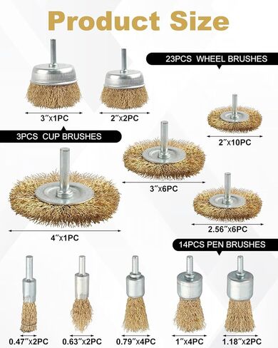 Wire Brush for Drill, 14 Pcs Wire Wheel Brushes with 1/4'' Shank, Carbon Steel Bristles Drill Wire Brush Attachment, for Cleaning Rust, Paint, Abrasive in Saudi Arabia