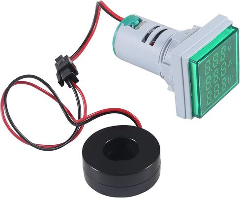قطعتان من عدادات الجهد الحالي هيرتز، مقياس الفولتميتر الرقمي 3 في 1 22 مم، مقياس التيار الكهربائي هرتز متر تيار متردد 60-500 فولت 0-100 أمبير 20-75 هرتز، مؤشر التردد الحالي LED، اختبار أمبير الجهد الرقمي مع CT (أزرق) in Kuwait