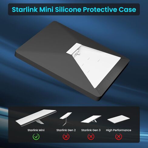 for Starlink Mini Silicone Protective Case,Starlink Protective Sleeve Anti-Bump and Anti-Drop Protector Cover,with Black Adhesive Stickers for Starlink Mini (Black) in Saudi Arabia