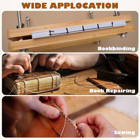 HEJIN 34 PCS Book Binding Materials, Bookbinding Kits for Beginners, Book Binding Tools with Awl, Plastic Bone Folder, Waxed Thread, Bookbinding Supplies in Kuwait