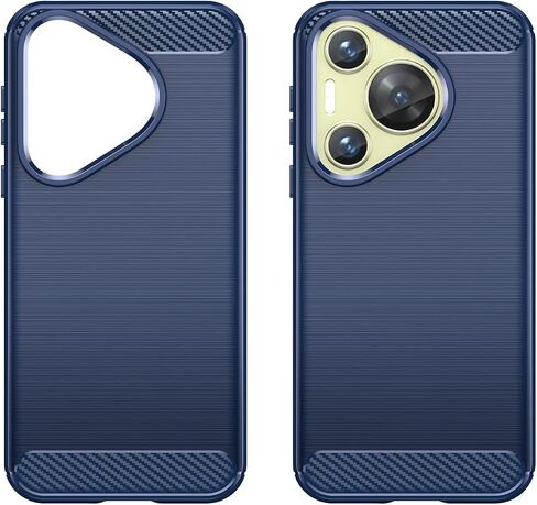 Ysnzaq Brushed Case for Huawei Pura 70, Ultra Thin Rugged Shockproof Protective Phone Case for Huawei Pura 70 AD Blue in Saudi Arabia