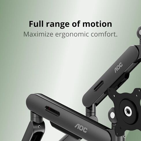 AOC AM420G Dual Monitor Stand - Full Adjustable Monitor Desk Mount Swivel Vesa Bracket with C Clamp, Grommet Mounting Base for 17 to 34 Inch Computer Screens - Each Arm Holds 4.4 to 19.8lbs in Saudi Arabia