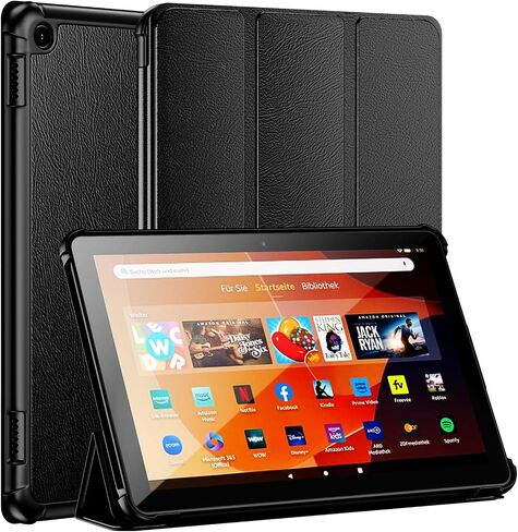 Fire HD 10 Tablet Case(Only Compatible with 13th Generation 2023 Release),Amazon Kindle 10 Tablet Case, Ubearkk Lightweight Shell Quality PU Leather Trifold Stand Cover Auto Wake/Sleep-Rose Gold in Kuwait