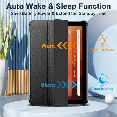 Fire HD 10 Tablet Case(Only Compatible with 13th Generation 2023 Release),Amazon Kindle 10 Tablet Case, Ubearkk Lightweight Shell Quality PU Leather Trifold Stand Cover Auto Wake/Sleep-Rose Gold in Kuwait