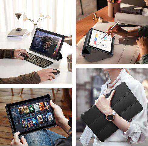 Fire HD 10 Tablet Case(Only Compatible with 13th Generation 2023 Release),Amazon Kindle 10 Tablet Case, Ubearkk Lightweight Shell Quality PU Leather Trifold Stand Cover Auto Wake/Sleep-Rose Gold in Kuwait