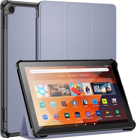 Fire HD 10 Tablet Case(Only Compatible with 13th Generation 2023 Release),Amazon Kindle 10 Tablet Case, Ubearkk Lightweight Shell Quality PU Leather Trifold Stand Cover Auto Wake/Sleep-Rose Gold in Kuwait