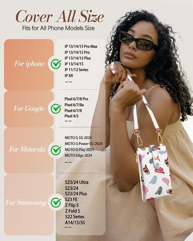 Cell Phone Purse Crossbody for Women - Cute Leather Cellphone Purse Bag with Card Slots & Strap for Girls in Kuwait