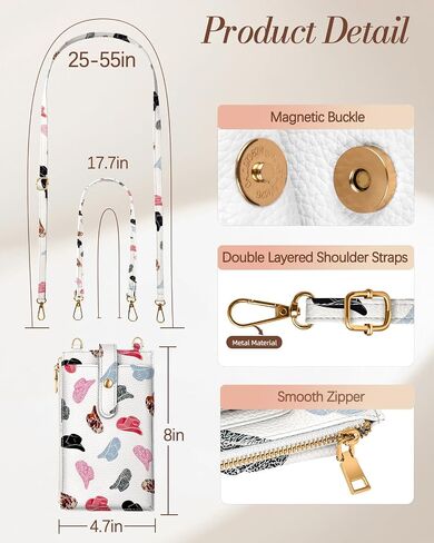 Cell Phone Purse Crossbody for Women - Cute Leather Cellphone Purse Bag with Card Slots & Strap for Girls in Kuwait