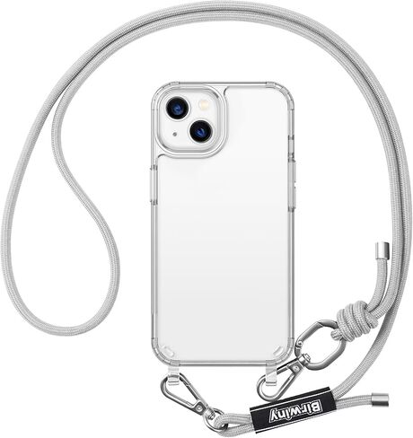 متوافق مع حافظة iPhone 14 Plus مع حبل، حافظة هاتف حول الرقبة بدون استخدام اليدين مع حزام قابل للتعديل للحماية من الصدمات وغطاء هاتف iPhone 14 Plus 6.7 بوصة باللون الأحمر الوردي in Kuwait